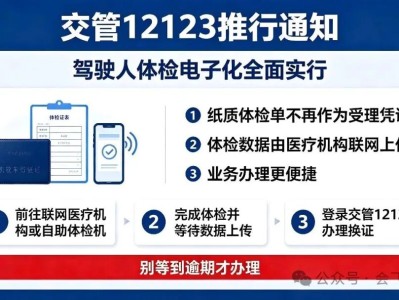 交管12123重要提醒：驾驶证体检规则有变，别逾期影响换证