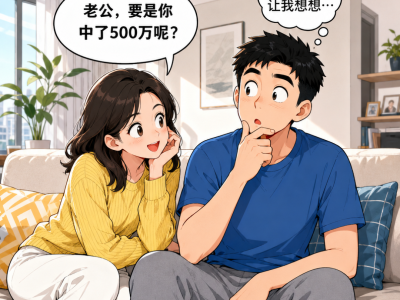 老婆：如果你中了500万，你会做是什么？老公：借钱！把身边的亲戚朋友都借个遍，老婆：都中500万了，为什么还借钱？